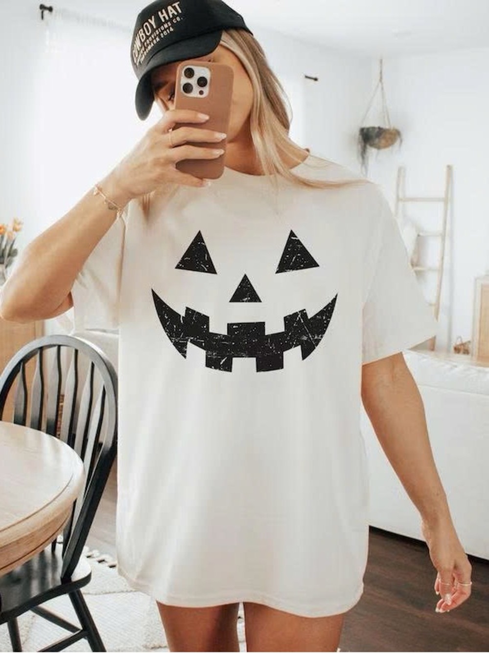 Cream Halloween Jack-O'-Lantern Tee